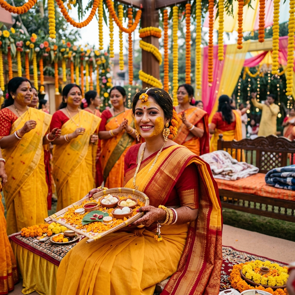 Bengali Gaye Holud Turmeric Celebration