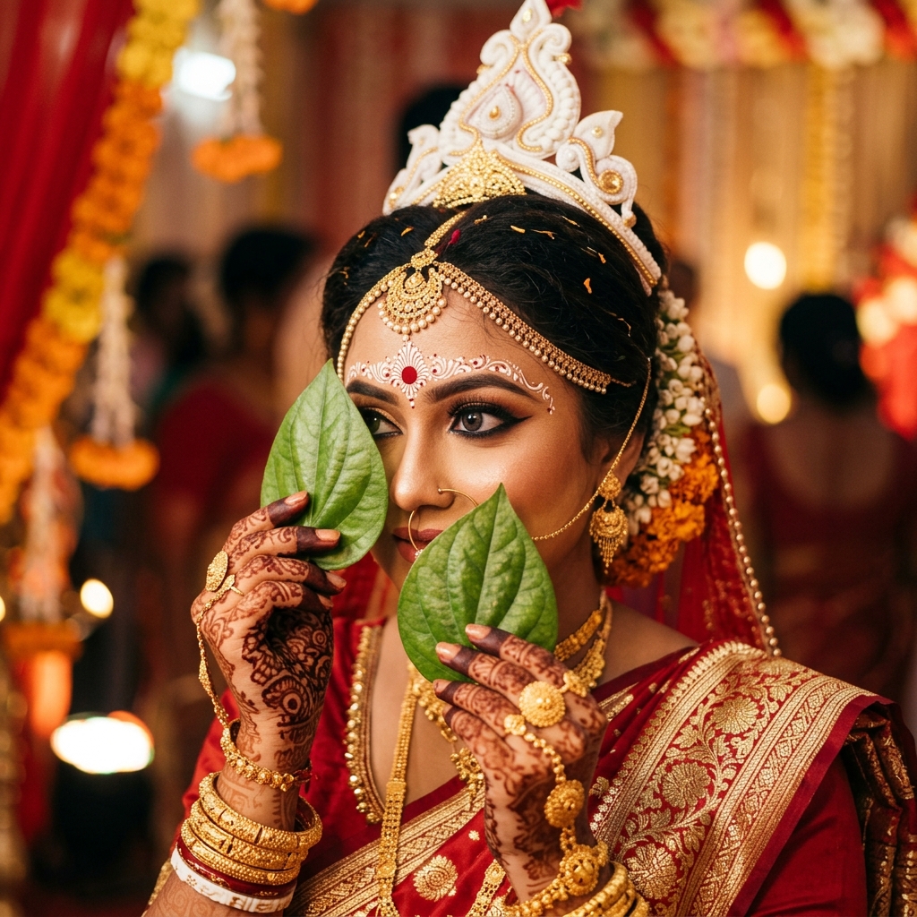 Traditional Bengali Bridal Shubho Drishti